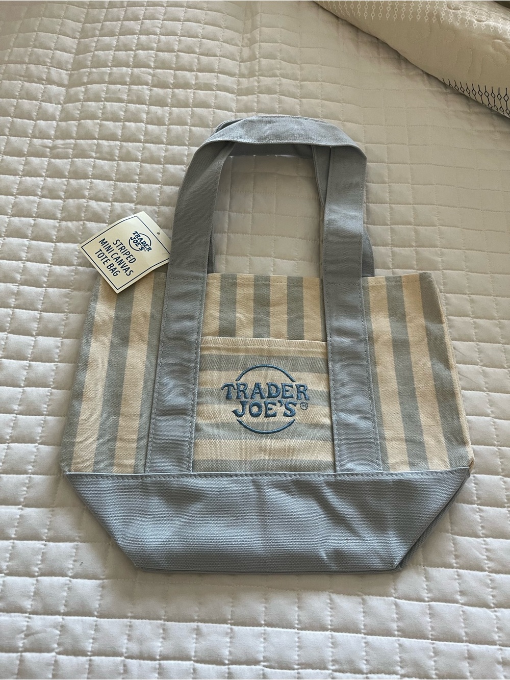 Blue & Cream Striped Tote Bag NWT